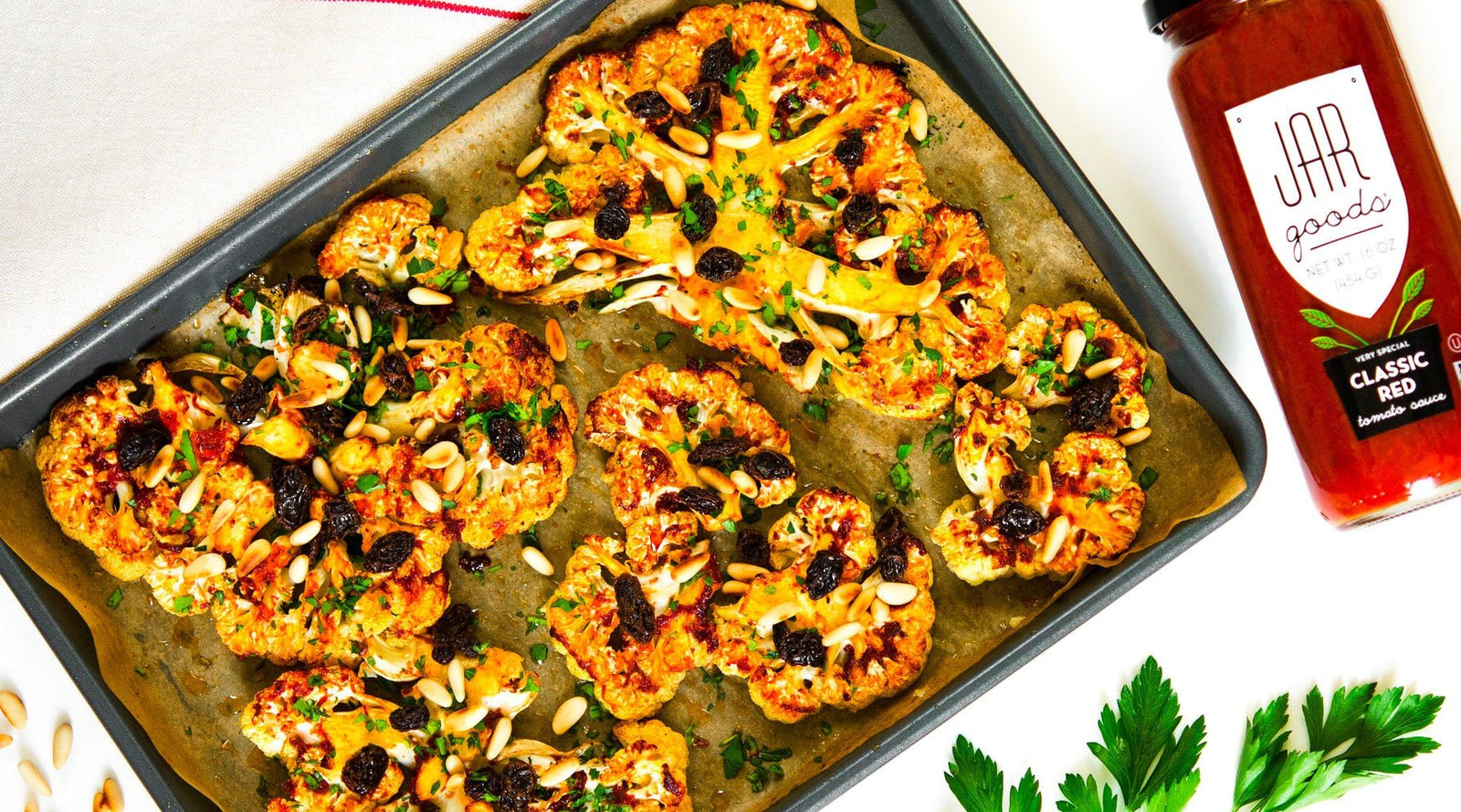Roasted Cauliflower Steaks - Jule's Tomato Sauce