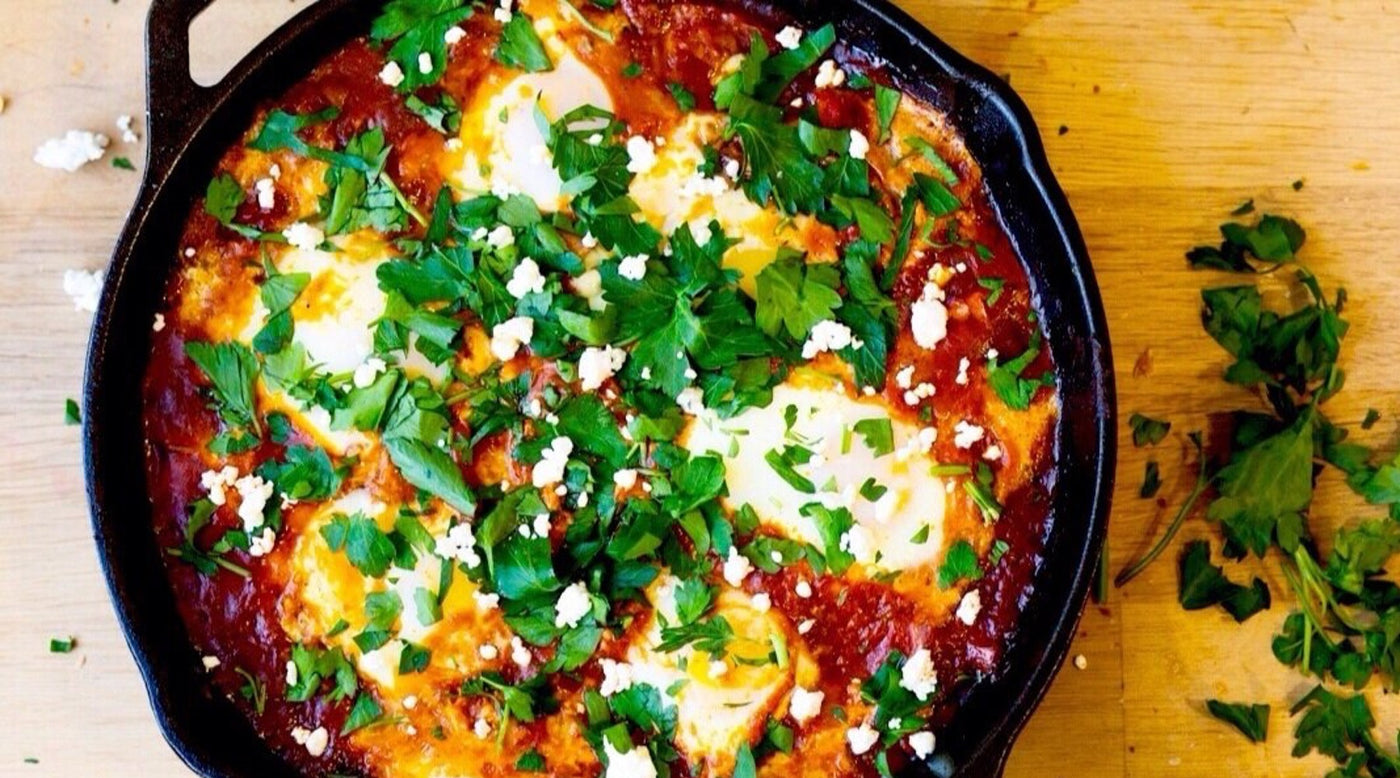 Classic Red Baked Eggs - Jule's Tomato Sauce