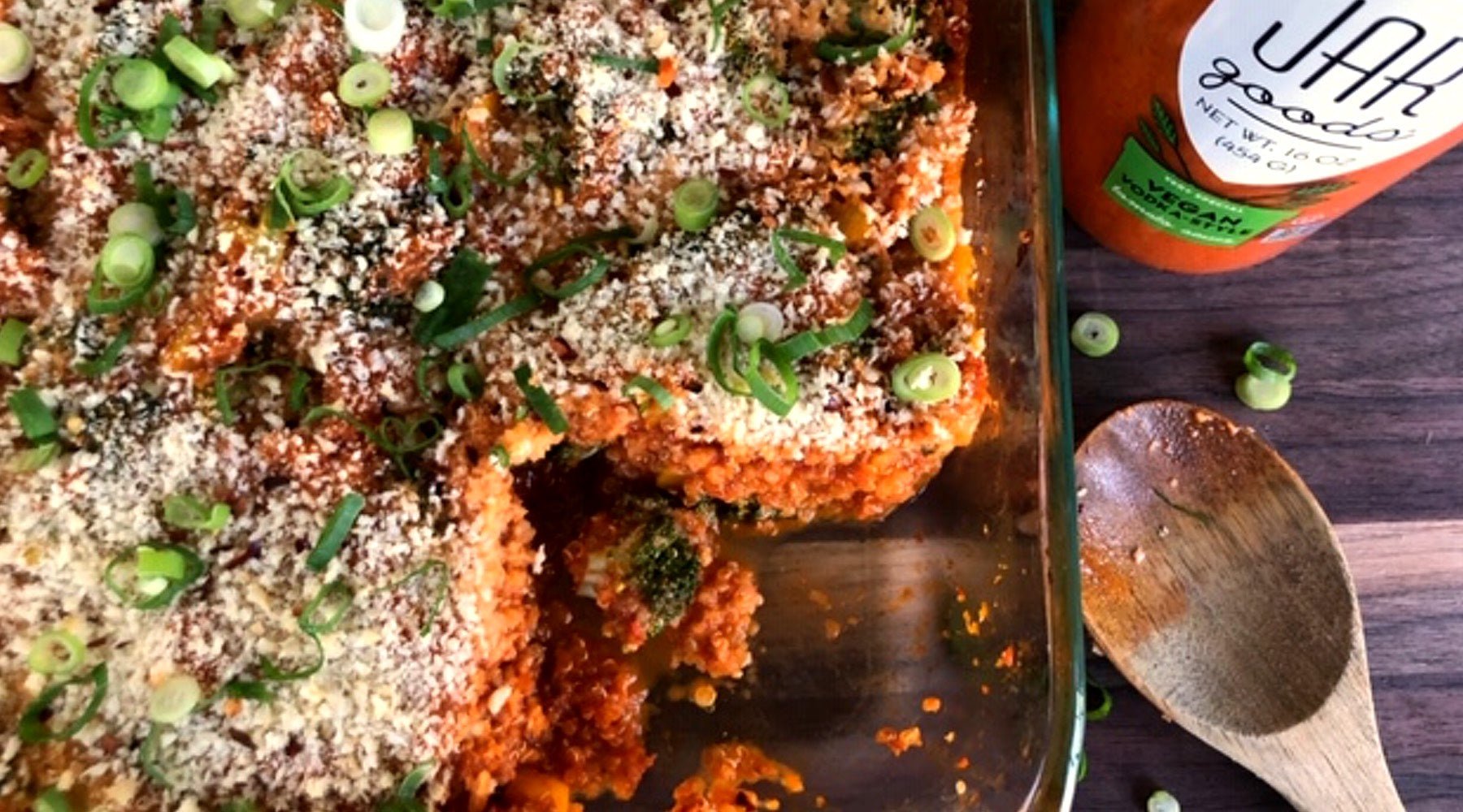 Dairy Free Vodka Sauce Quinoa & Broccoli Bake - Jule's Tomato Sauce