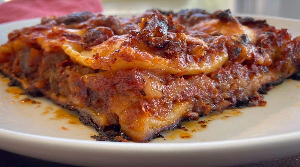Lazy lasagna made with Jar Goods Classic Red pasta sauce
