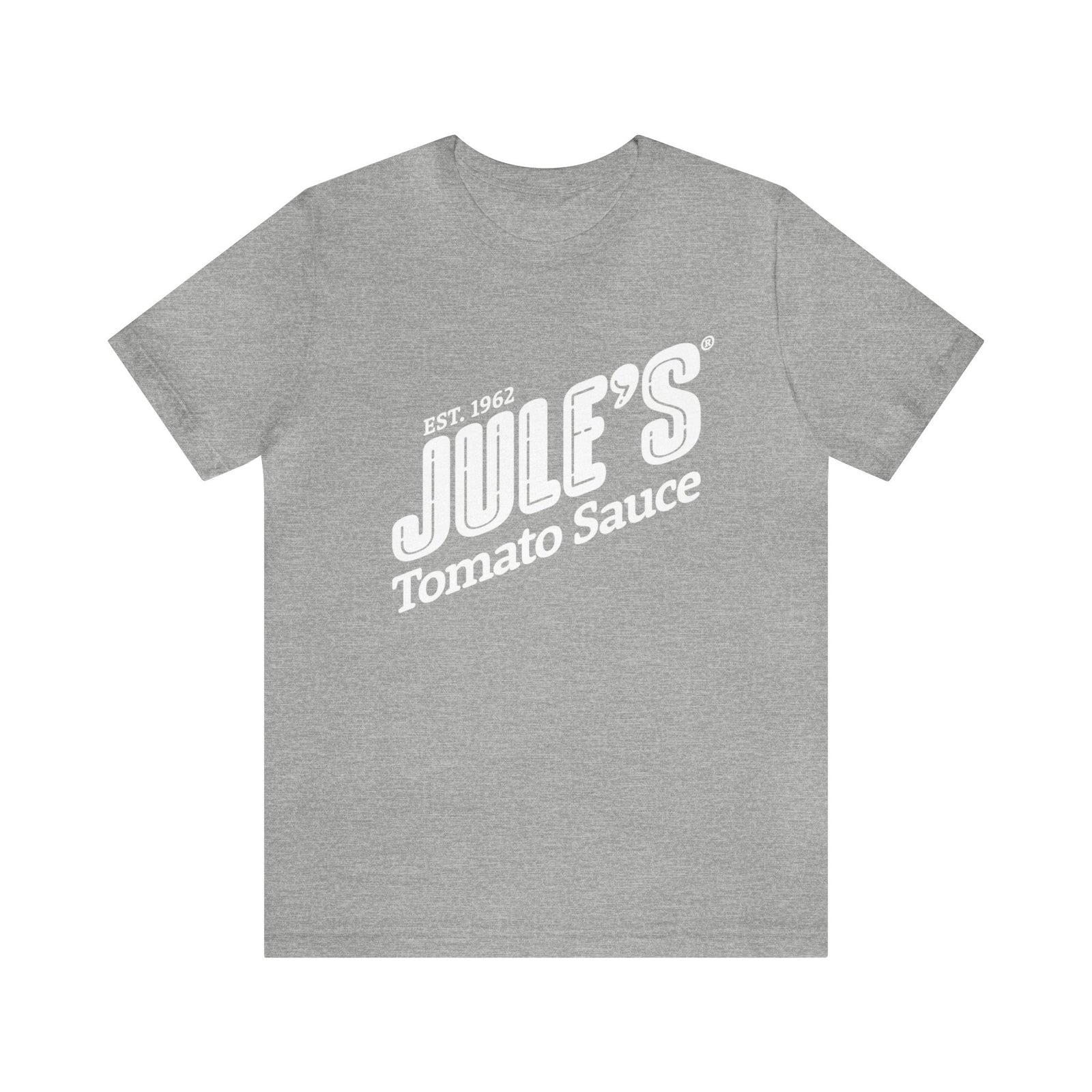 Jule's White Logo T-Shirt - Jule's Tomato Sauce