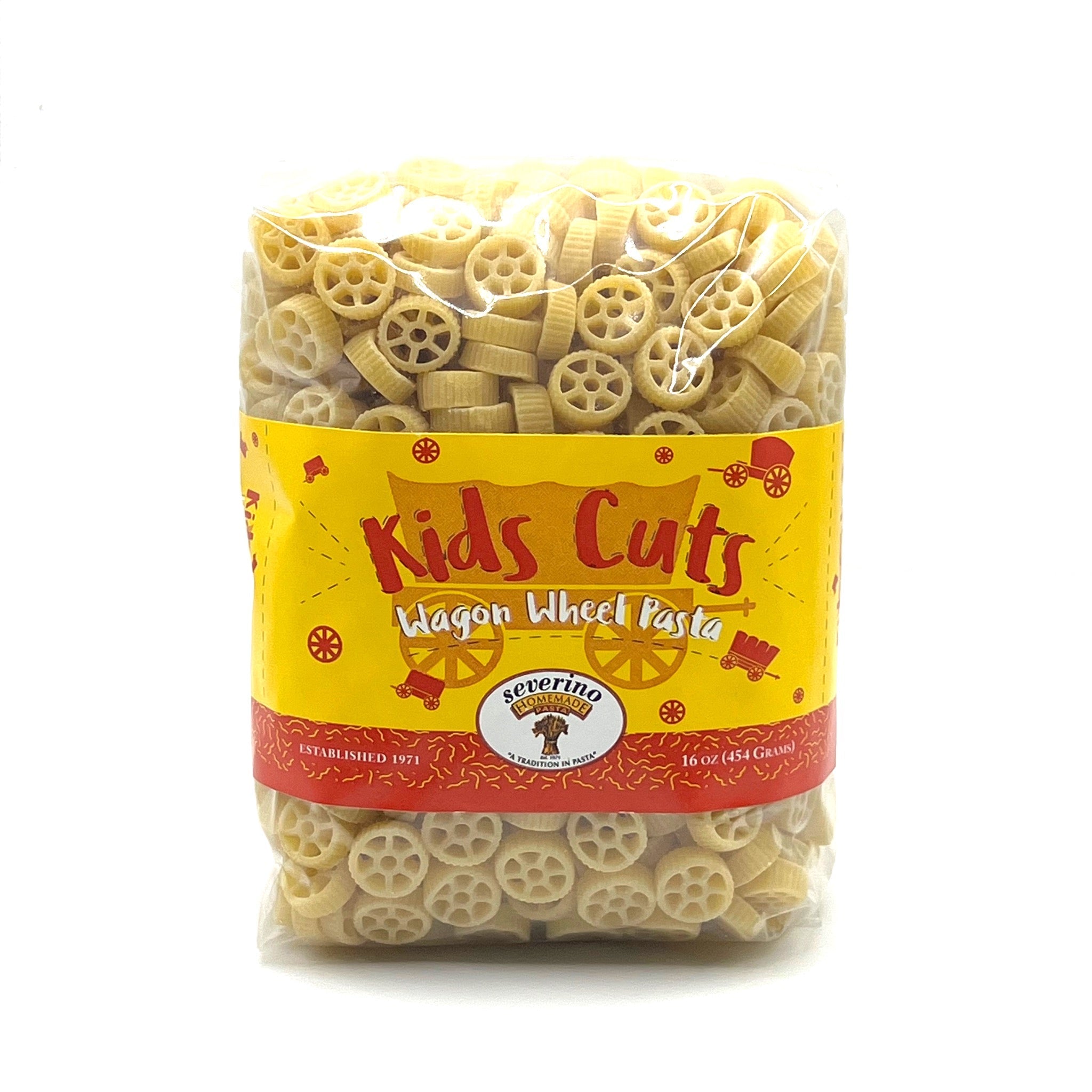 Kid's Cut - Wagon Wheel Pasta - Jule's Tomato Sauce