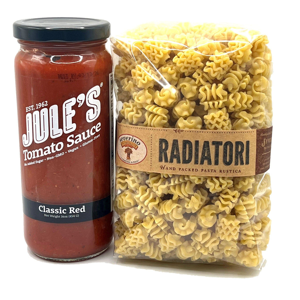 Radiatori Pasta & Tomato Sauce Bundle - Jule's Tomato Sauce