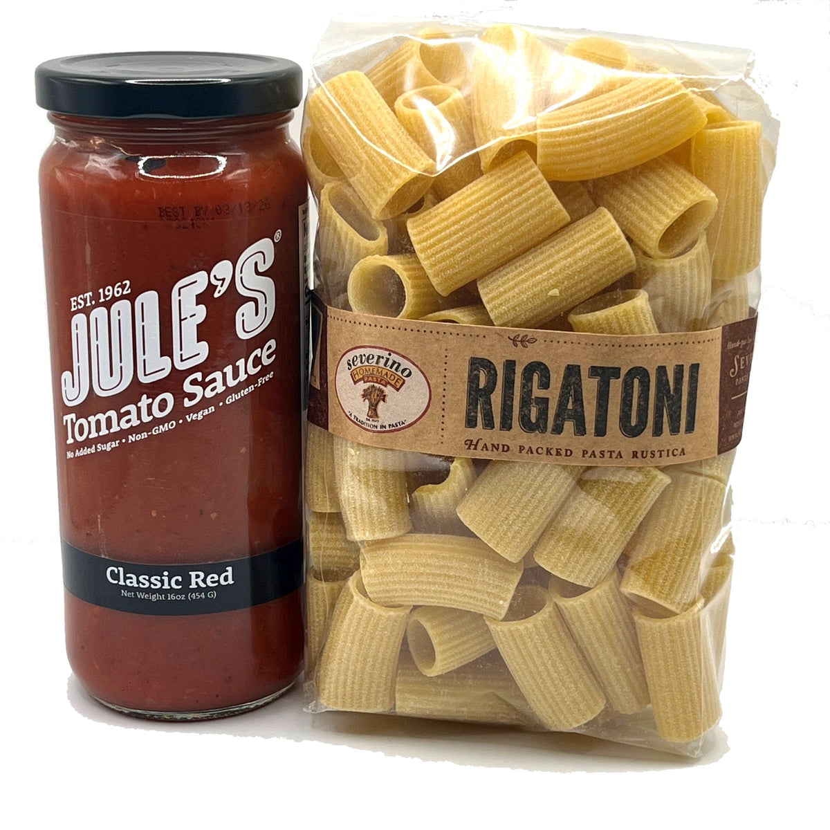 Rigatoni Pasta & Tomato Sauce Bundle - Jule's Tomato Sauce